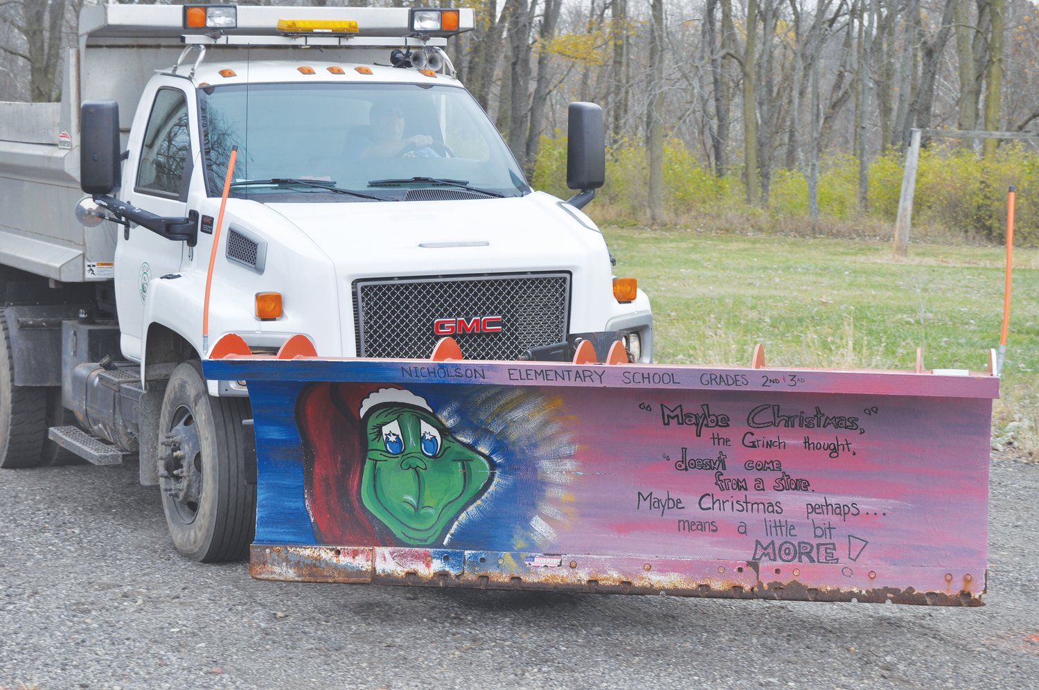 The plows on Crawfordsville Street Department trucks are painted by children in local elementary schools.