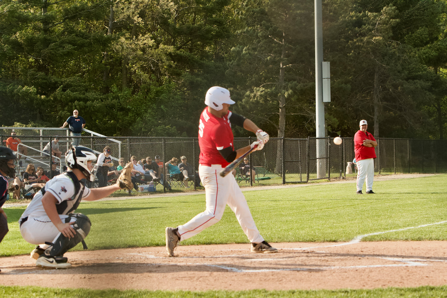 Mason hall collected a hit for the Mounties.