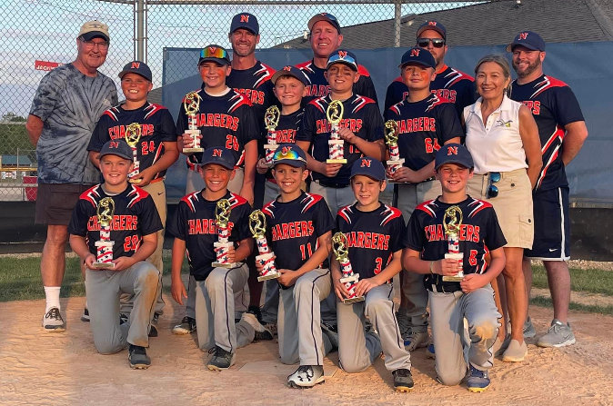 The North Montgomery 10U team finished as runner ups of the David Manlove Memorial Tournament last weekend.
Back Row: Coaches Ryan Cole, Rob King, Travis Grundy, and Brandon Stephens
Middle Row: Mr. Kim Manlove, Drake Elliot, Easton Barker, Ethan King, Trevor Hintz, Paxton Heide, and Mrs. Marissa Manlove. 
Front Row: Cash Cole, Aaron Welch, Kaden Grundy, Bryson Stephens, and Luke Arthur.